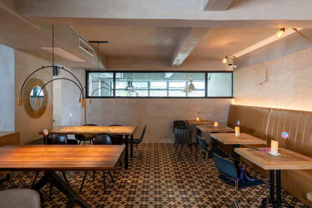 ตัวอย่างการใช้แสงในร้านอาหาร